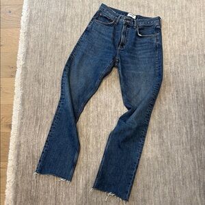 Agolde Cherie Dark Blue Straight Leg Jeans